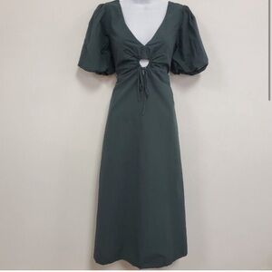 Madewell green midi dress cutout